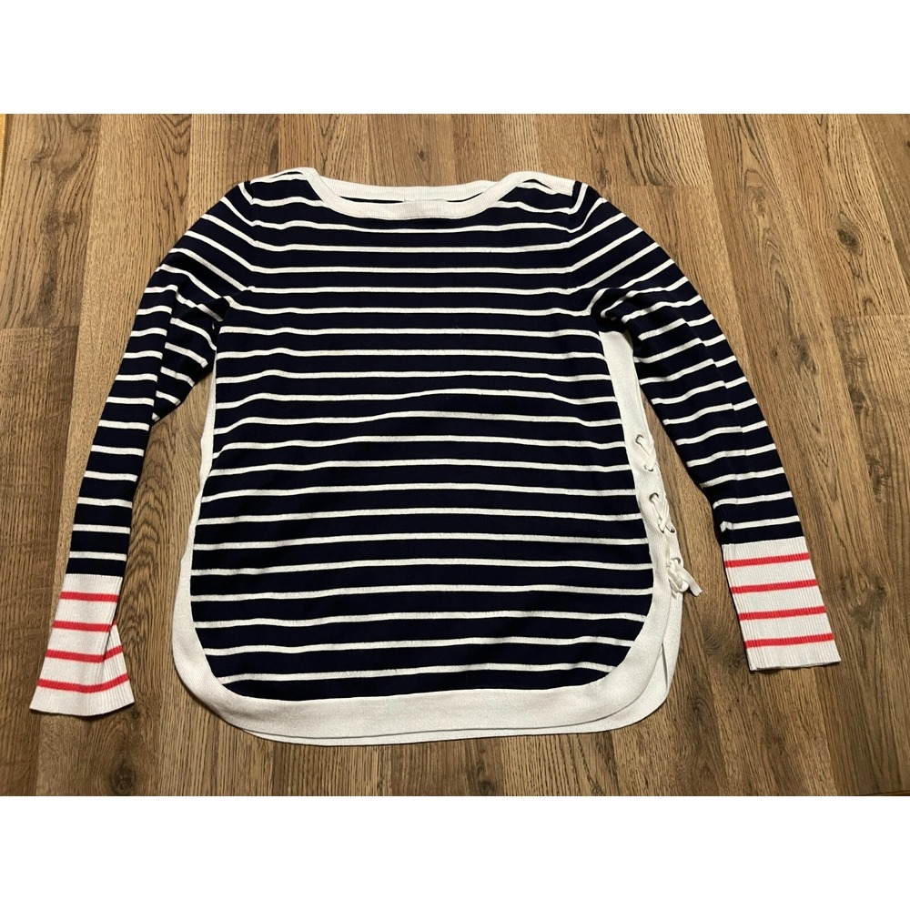 DB Established Shirt, Women's Size Medium, Blue Red White, Striped, Long Sleeve